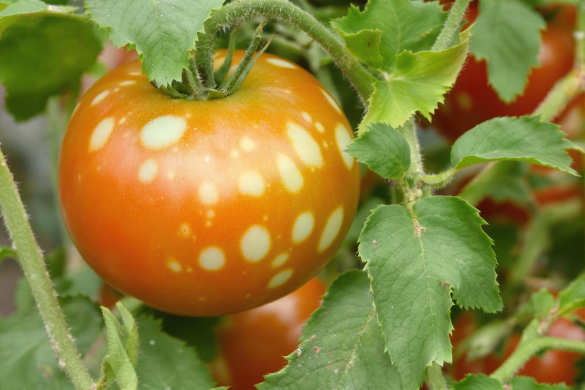 Points blancs durs sur les tomates